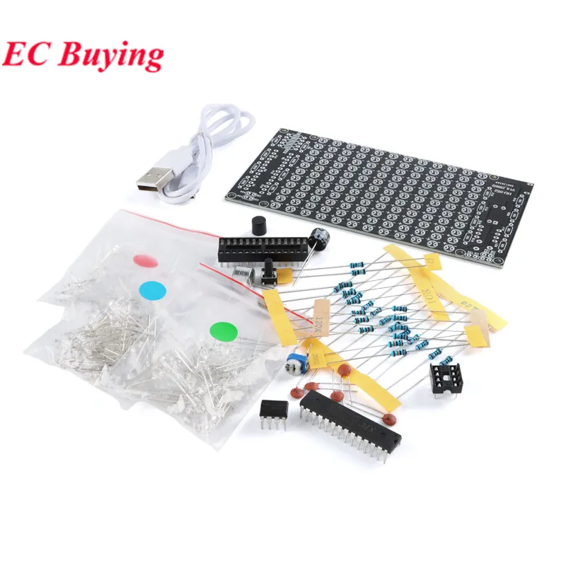 LED Music Spectrum DIY Kits USB Mini Electronic Display Sound Activated Home Stereo Speaker Soldering Project Practice Assembly
