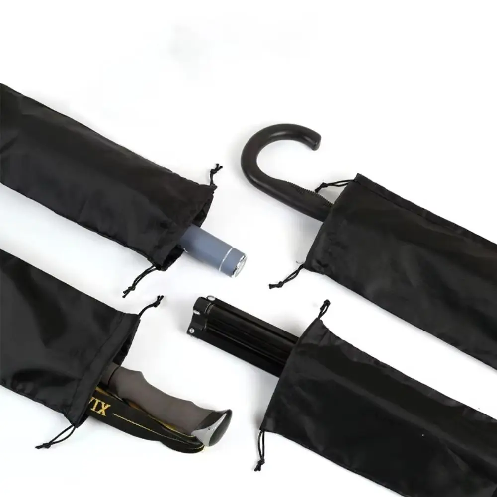 Organizer Bag Nylon Storage Bag Extra Long Black Drawstring Pouch Waterproof Lightweight Pouch