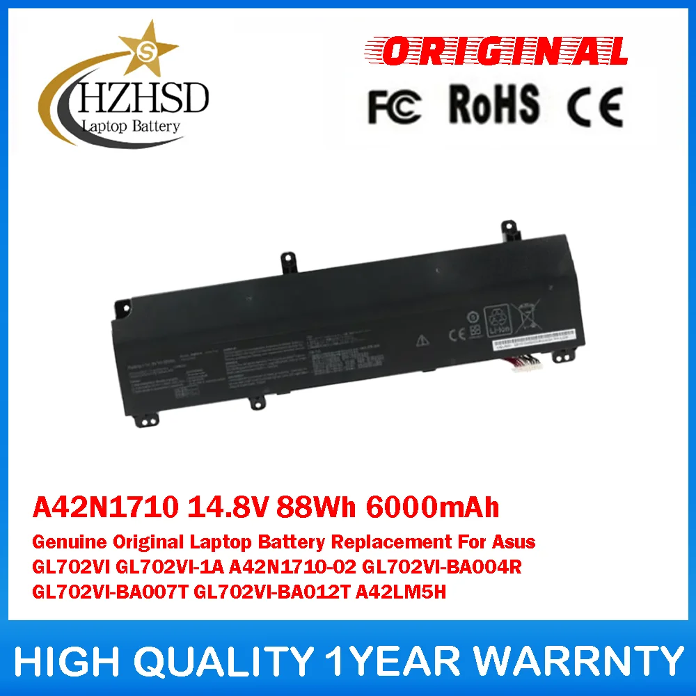 

A42N1710 14,8 В 88 Втч 6000 мАч оригинальная замена аккумулятора для ноутбука Asus GL702VI GL702VI-1A A42N1710-02 GL702VI-BA004R