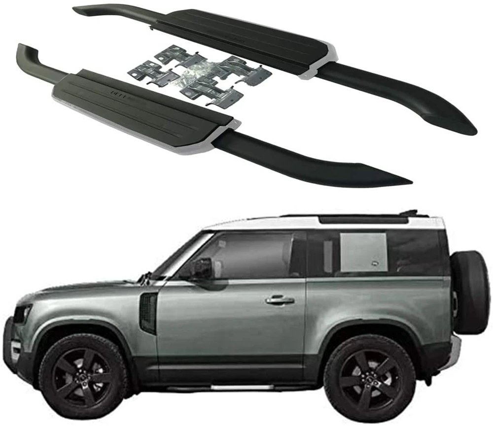 

Running Boards Side Step Pedal Nerf Bar fits for LR Defender 90 2Door 2020 2021 2022 2023