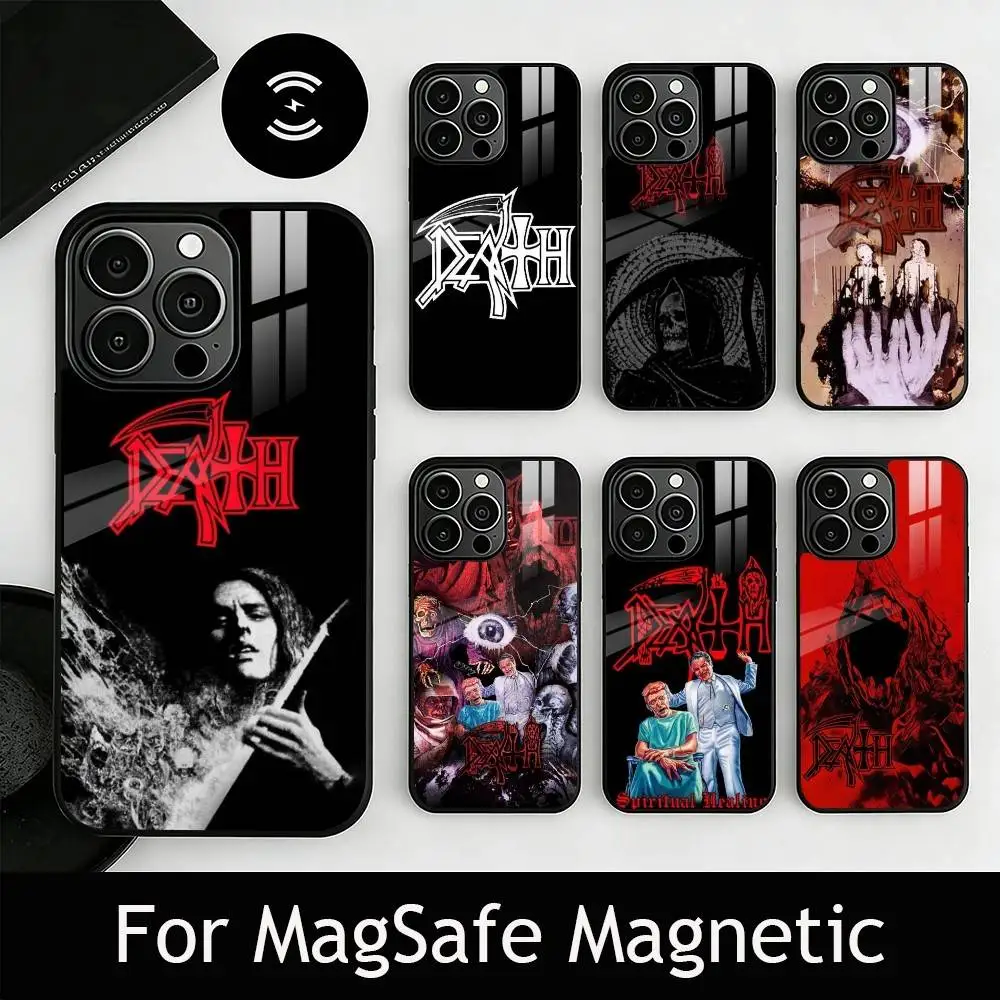 

M-Metal B-Band D-Death Phone Case For iPhone17,16,15,14,13,12,11 Plus,Pro Magnetic with Magsafe Wireless Charging