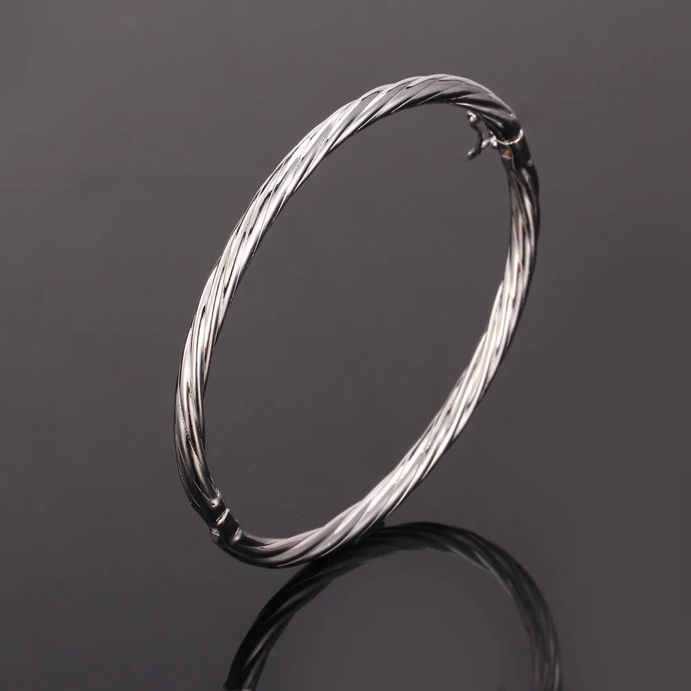 Twisted Wire Cable Bangle Bracelet for Women Cuff Minimalist Daily Jewelry