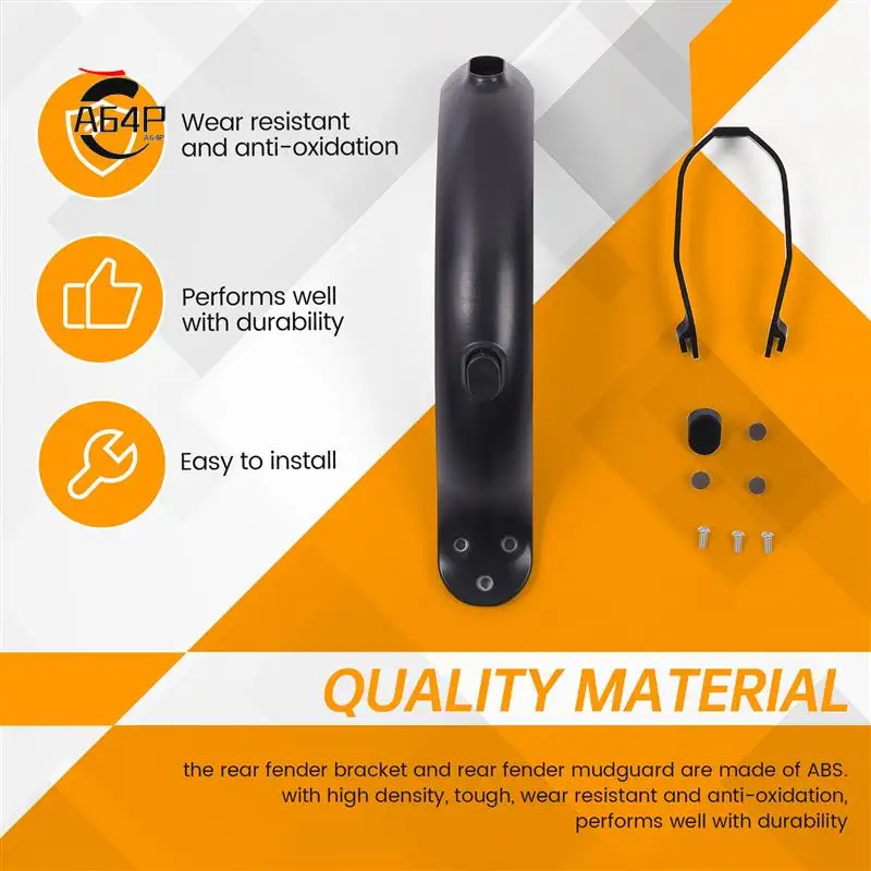 

A64P-Rear Mudguard And Bracket Replacement Accessory For Xiaomi M365/M365 Pro Scooter With Screws And Screw Caps