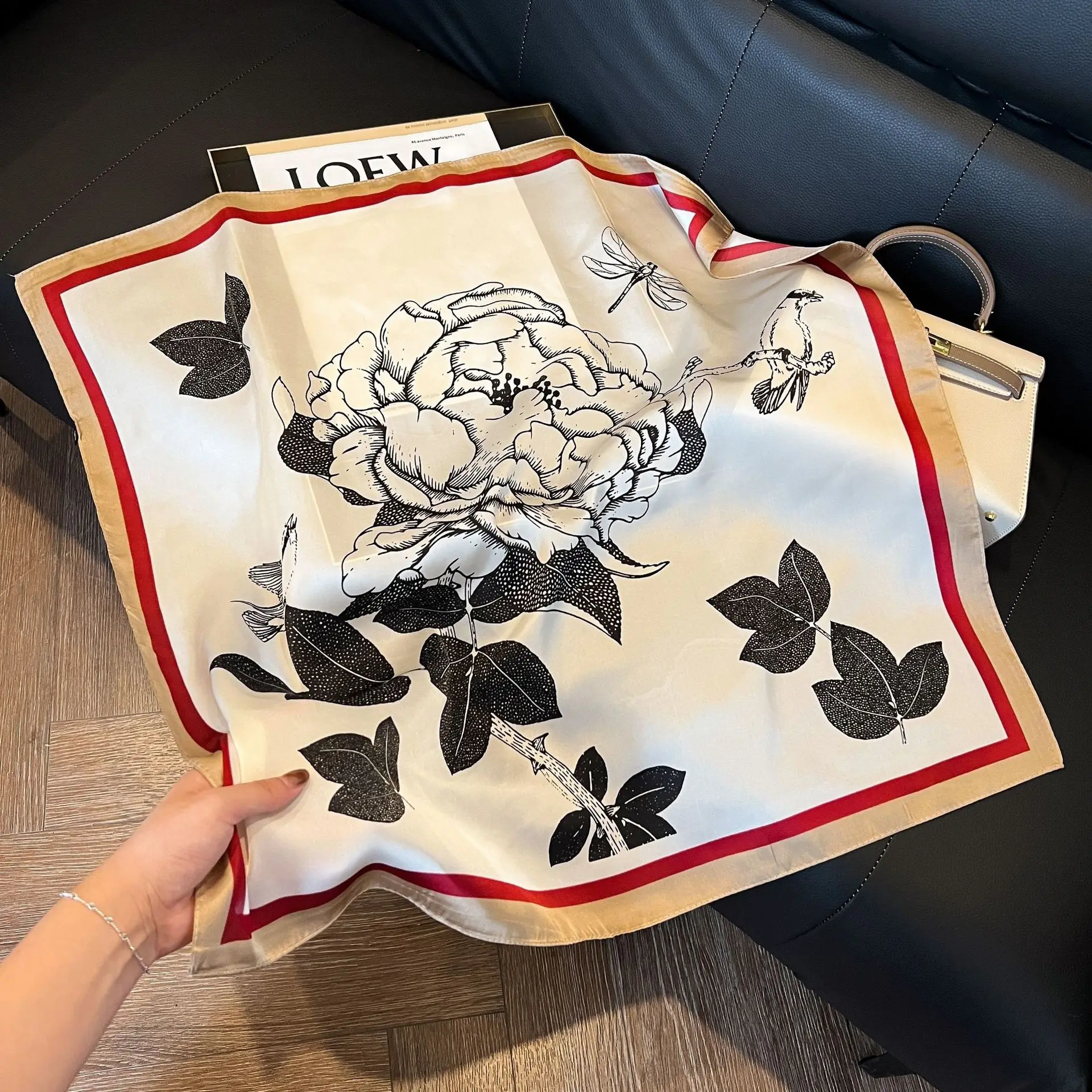 Neckerchief Female Luxury Square Scarf For Women Silk Shawl Satin Hijab Fashion Wraps Hair Bands Ribbon Headband Bandana Gift