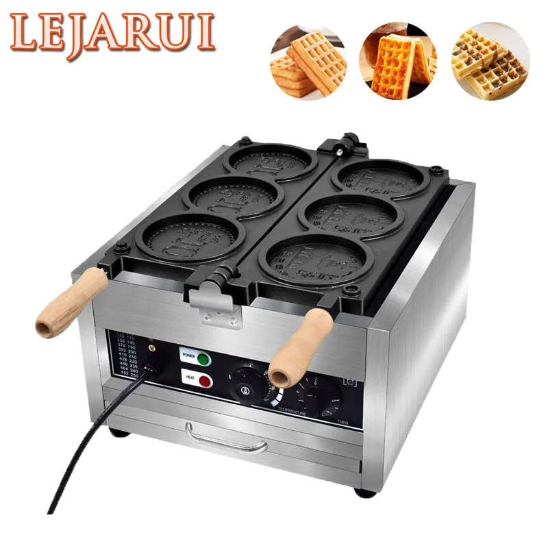 Hot Sale Snacks Coin Waffle Maker 110V 220V Electric Carton Panda Waffle Round Coin Waffle Baker Waffle Machine