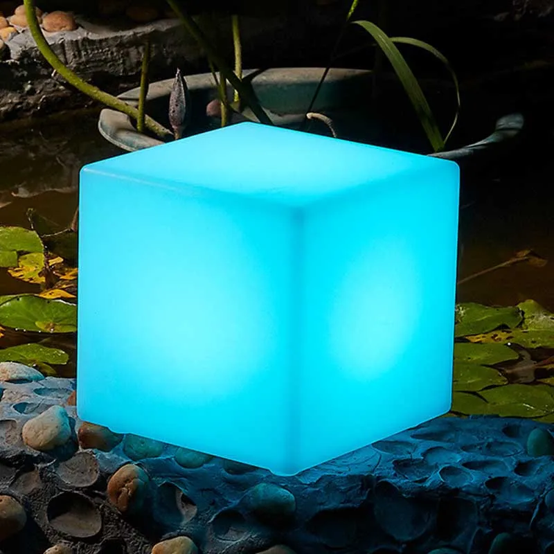 

LED Luminous Cube Bar Table Lamp Chair Battery Powered 16-Color KTV Party Glowing Seat Light for Garden Hotel Decor Night Lights