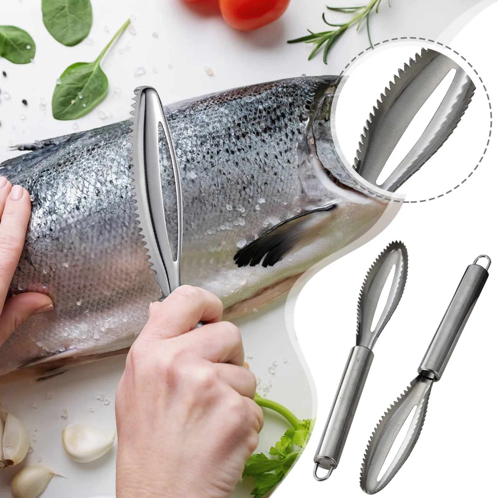 Stainless Fish Scales Scraping Graters Fast Remove Cleaning Peeler Scraper Bone Tweezers Tool Gadge Kitchen Accessorie Gadgets
