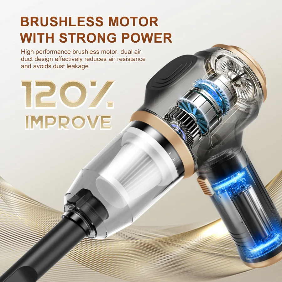 New blow-suction integrated wireless portable car vacuum cleaner high power handheld household dust blower computer cleaning