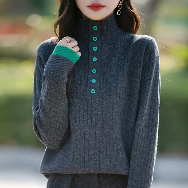 

2025 Autumn/Winter Solid Color Hoodie Women's Cashmere Sweater Casual Knitted Women's Clothing Basic Soft Top