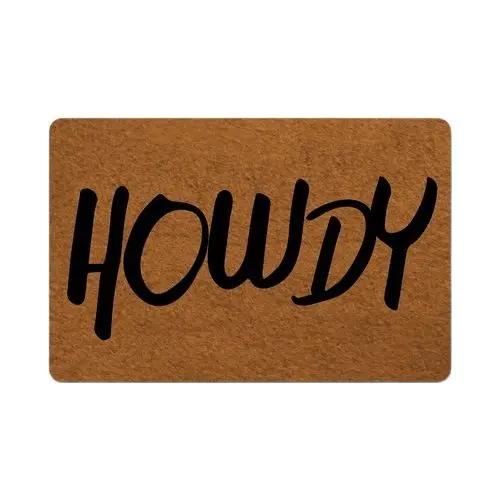 Howdy Funny Doormat Outdoor Indoor Porch Patio Party Holiday Home Decor Floor Door Mat Rug Rubber Non Slip Waterproof