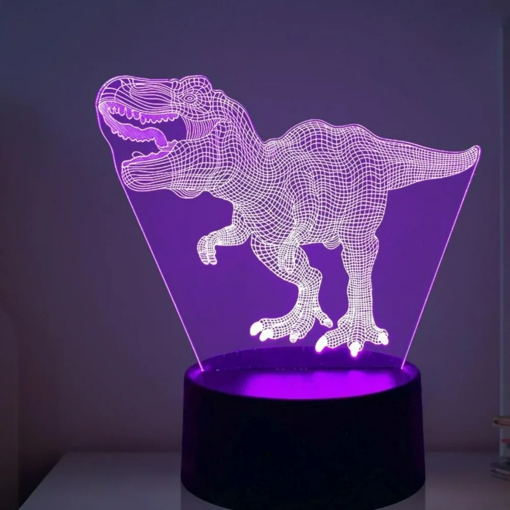 Nighdn 3D Dinosaur Night Light LED Illusion Lamp for Kids Room Bedside Table Decor Color Changing Birthday Gift for Boys Girls