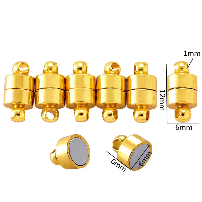 5 zestawów okrągłe mocne zapięcia magnetyczne Fit bransoletki naszyjnik rod koniec zapięcie złącza do zadatków skórzana bransoletka biżuteria