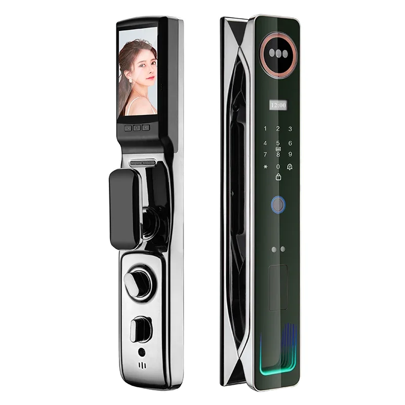 3D Face Real-time Intercom Smart Door Lock Security Face Camera Intelligent Fingerprint Password Biometric Electronic Key Unlock