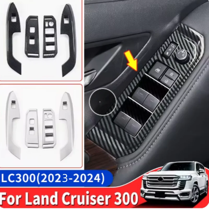 For Toyota Land Cruiser LC300  2023-2024 Windows Control Panel Decoration Protective Sticker Interior Accessories Tuning