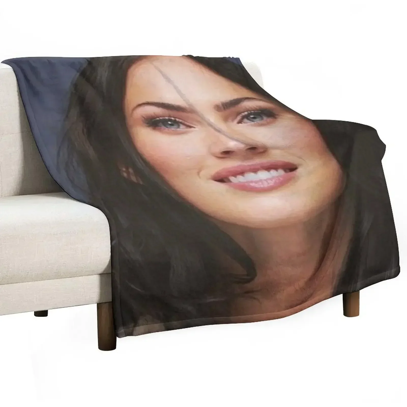 megan fox Throw Blanket Stain Resistant Cozy Warm Blanket