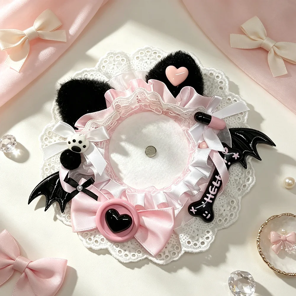Cute Plush Badge Holder for Lolita Anime Merchandise Suif for 58-75mm Goods Decorative Pin Display Tray for Ita Bag Accessories