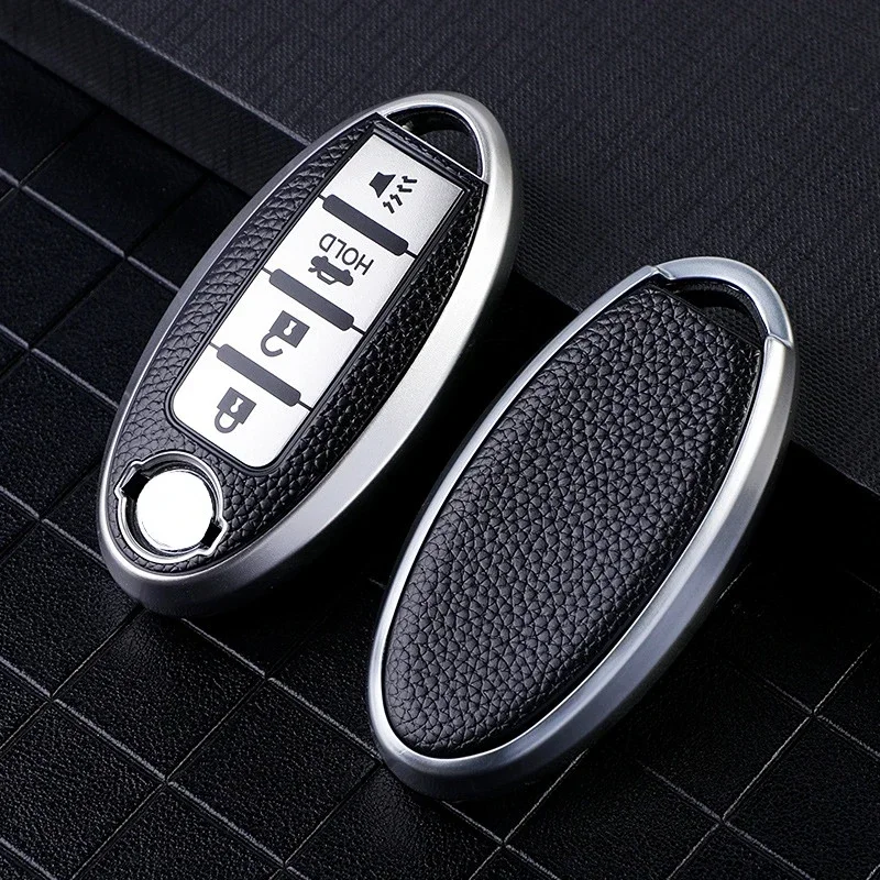 TPU Leather Car Key Case Cover for Nissan Leaf Micra Qashqai J11 J10 X Trail T32 Versa Note Patrol Key Fob Cover Accessories