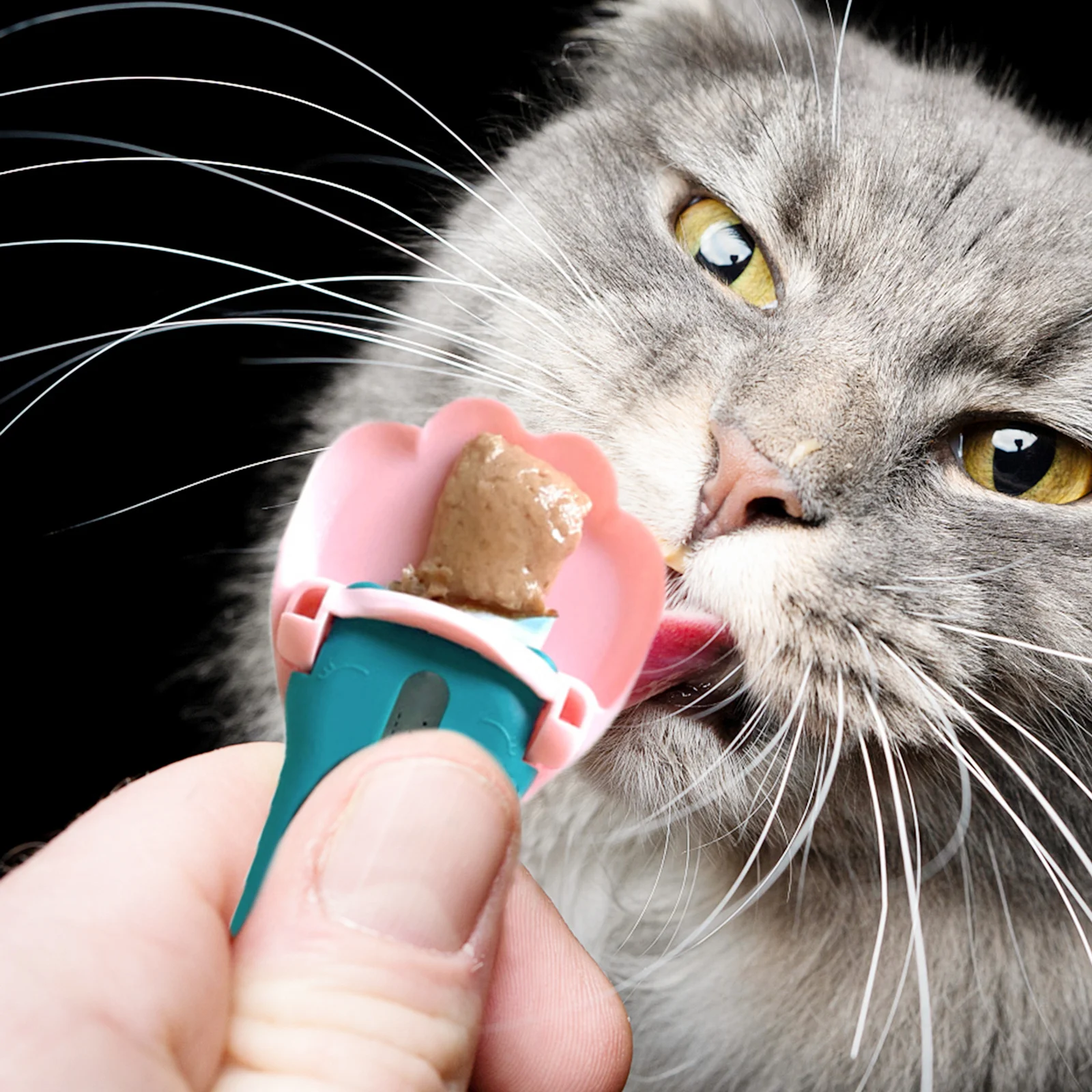 

Cat Food Squeezer Portable Feeding Spoon For Cats Dogs Durable Pp Material Smooth Grip Reusable Pet Feeding Accessory Household