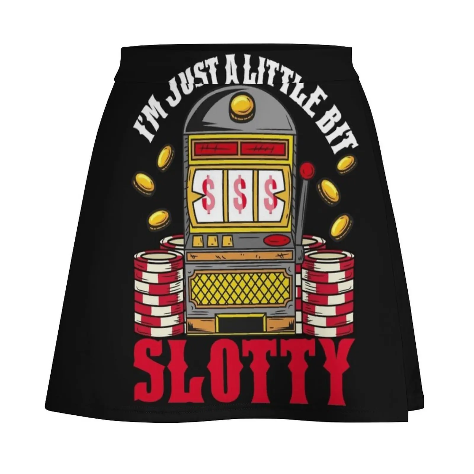 Jackpot Slot Machine design - I'm just a little bit slotty Mini Skirt elegant social women's skirts fashion