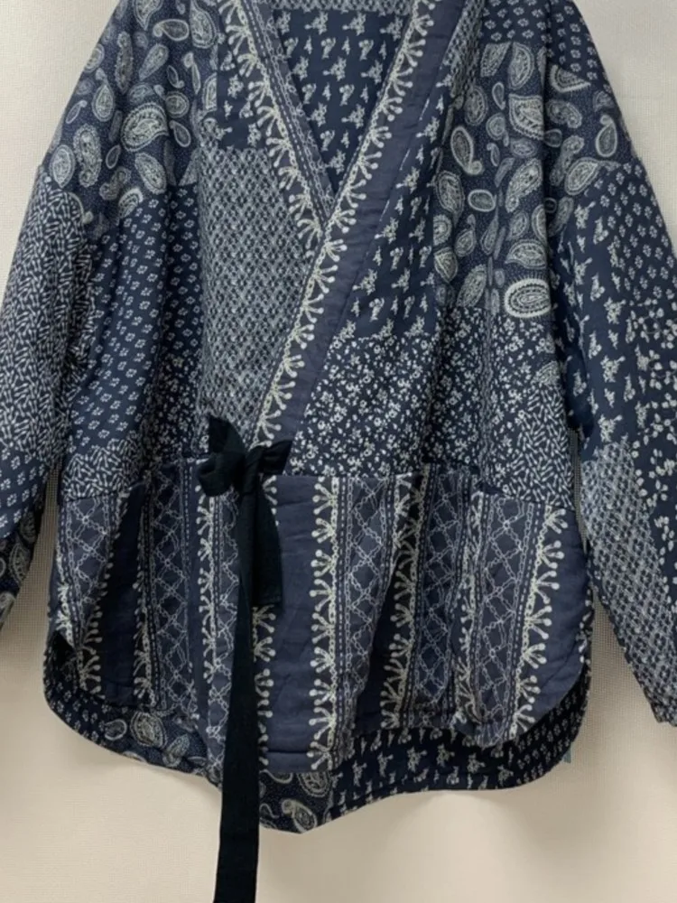 Chaqueta acolchada de otoño de gran tamaño para mujer, chaquetas con estampado a rayas a la moda para mujer, abrigos informales sueltos para mujer