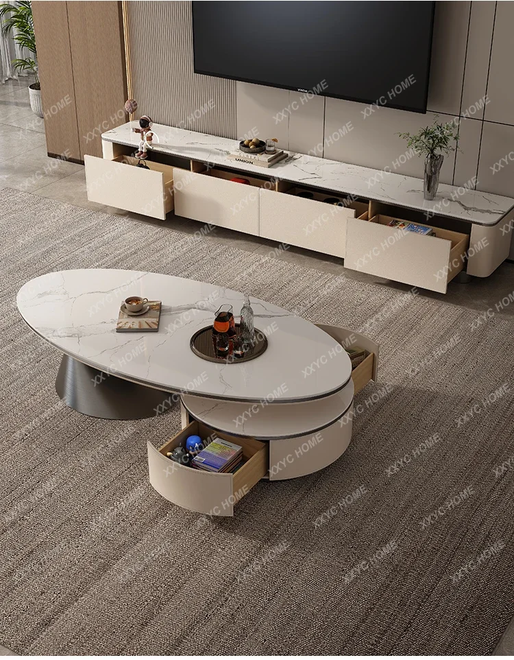 

HMJNew light luxury modern simple rock slab coffee table special-shaped small apartment villa living room home fashion