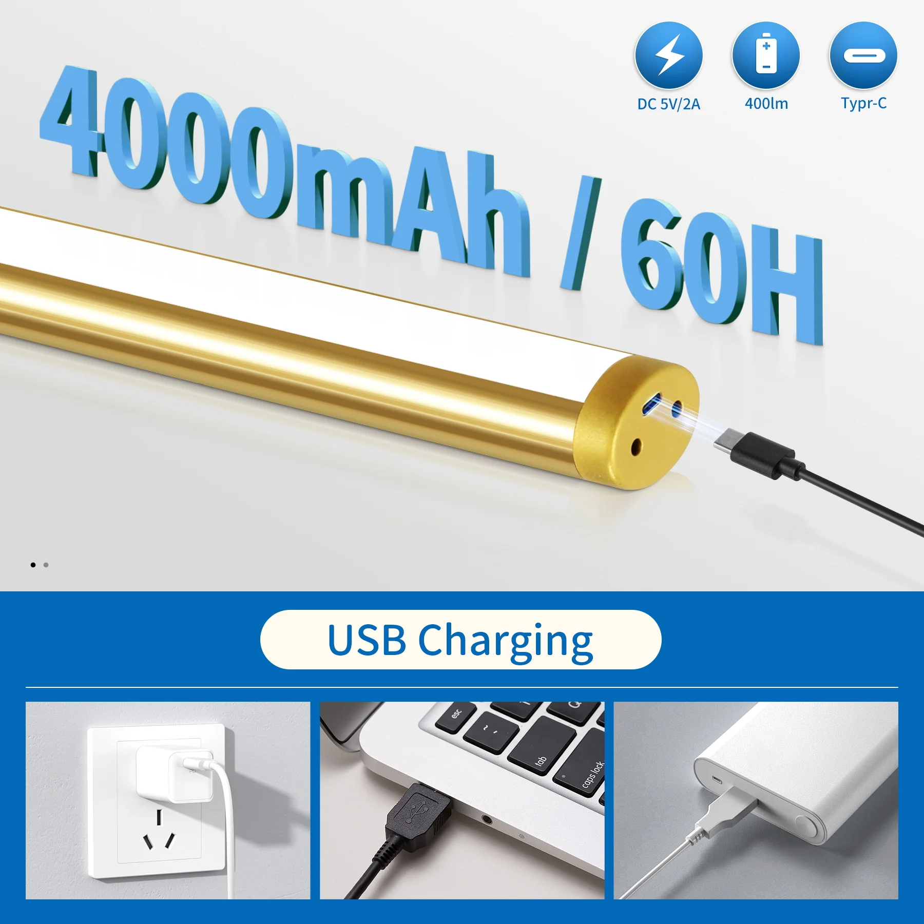 التحكم عن بعد وحدة إضاءة LED جداريّة ضوء يعتم اللمس مرآة أضواء الجدار الألومنيوم USB شحن اللوحة صورة مصباح LED أضواء جدارية