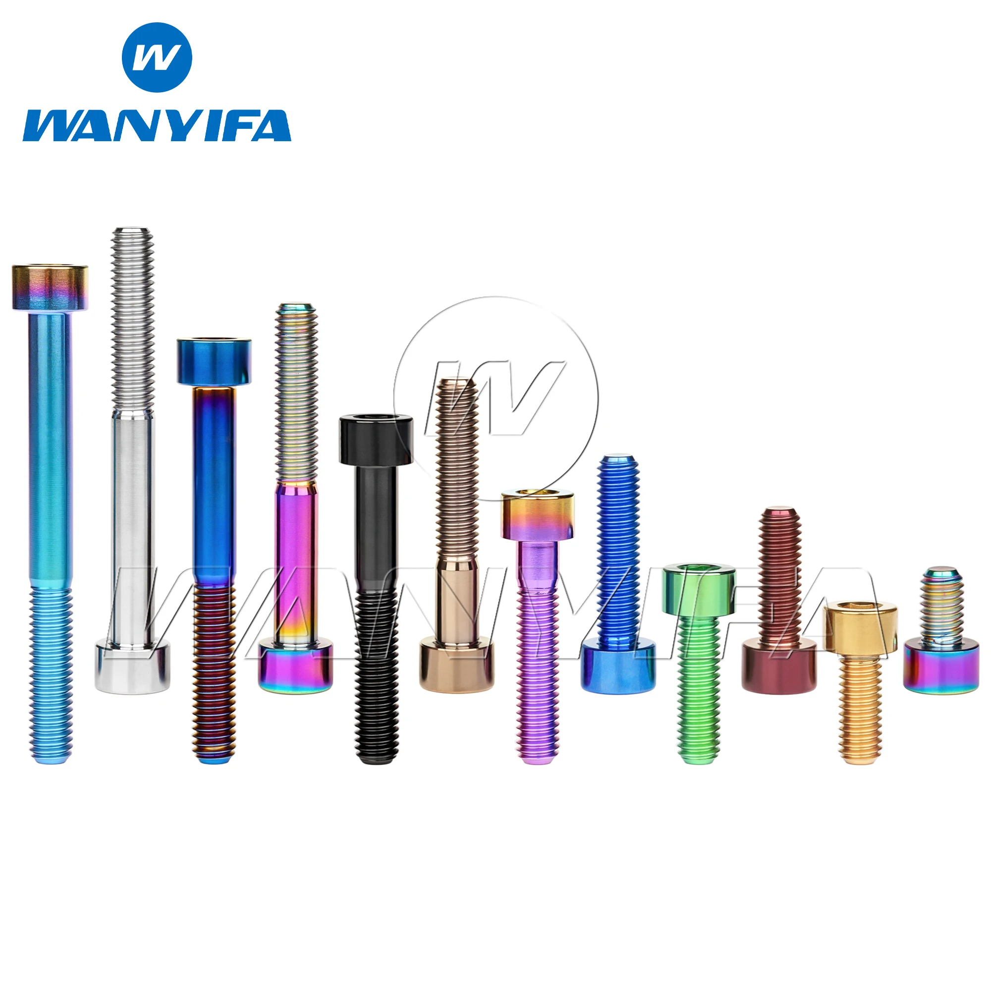 Wanyifa Titanium Bolt M6x10 15 18 20 25 30 35 40 45 50 55 60 65mm DIN912 Cap Hex Allen Head Screw for Mountain Road Bike Parts