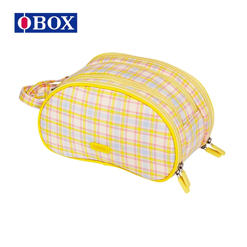 

OBOX Large Capacity Makeup Bag, Women's Compartment Cosmetic Organizer, Portable Waterproof Travel Toiletry Bag, Yellow Pea-shap