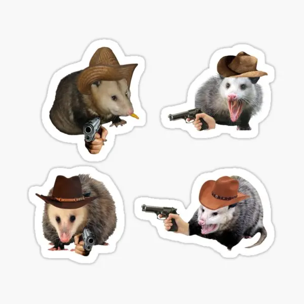 

Cowboy Possum Pack 10PCS Stickers for Bumper Room Water Bottles Kid Decor Window Luggage Wall Cartoon Background Art Stickers