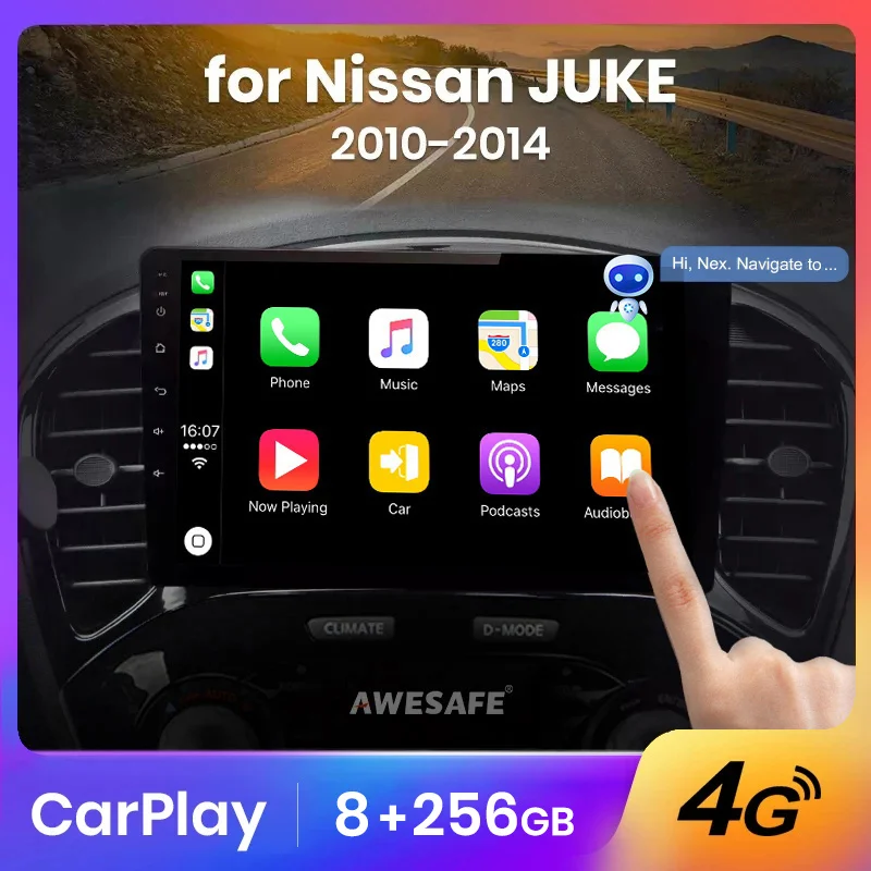 AWESAFE Wireless CarPlay Autoradio for Nissan Juke YF15 2010 2011 2012-2014  Car Radio Multimedia Player Android Auto Stereo GPS