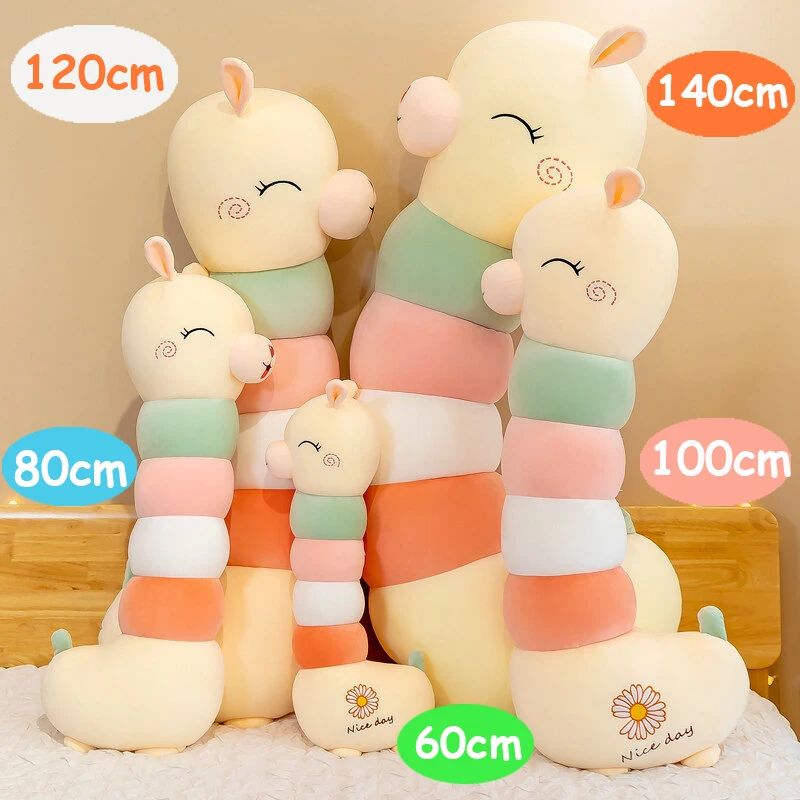 

Kawaii 60-100cm Long Caterpillar Alpaca Plush Toys Big Smiling Bug Stuffed Pillow Dolls for Children Girl Gifts Toy