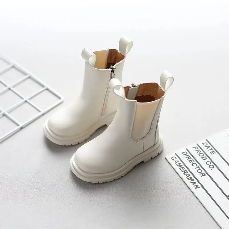 Autumn Winter Toddler Girl Boots New Chelsea Boots for Children Winter Leather School Shoes Girls Snow Kids Motorcycle Hige Boot