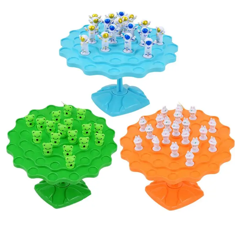 Balance Tree Game Fun Astronaut Rabbit Frog Balance Board Game Two-Player Balance Game Tree Family Tabletop Game Educational