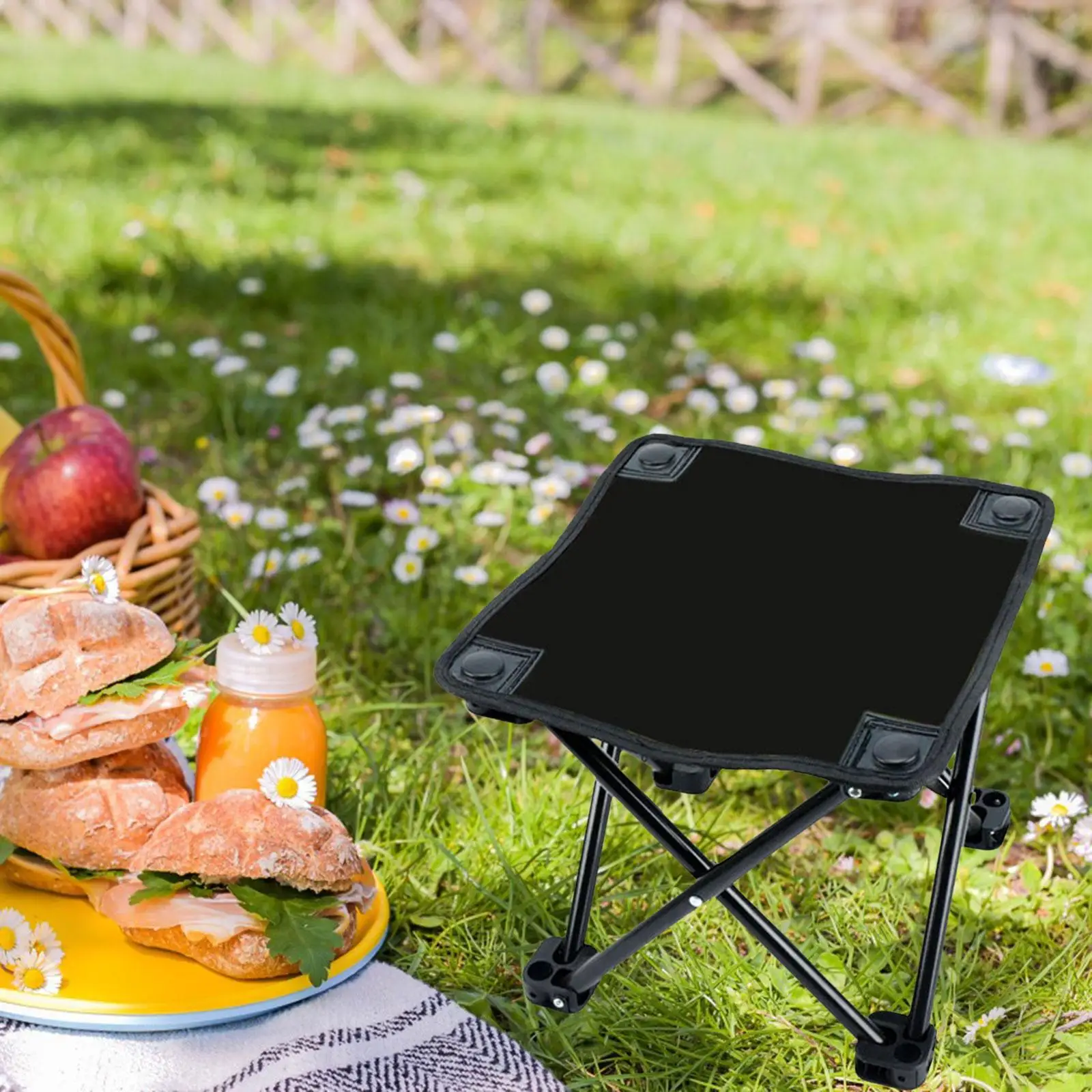 Folding Camping Stool Fishing Chair Seat Picnic Chair Adults Collapsible Stool Saddle Chair for Fishing, Patio, Beach, BBQ