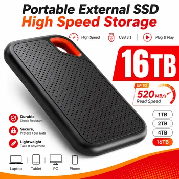 Unidad de Estado Sólido Externa Portátil de 4 TB, Disco Duro de Alta Velocidad de 2 TB, Cuerpo Pequeño, Gran Rendimiento, Almacenamiento Diario Básico 1