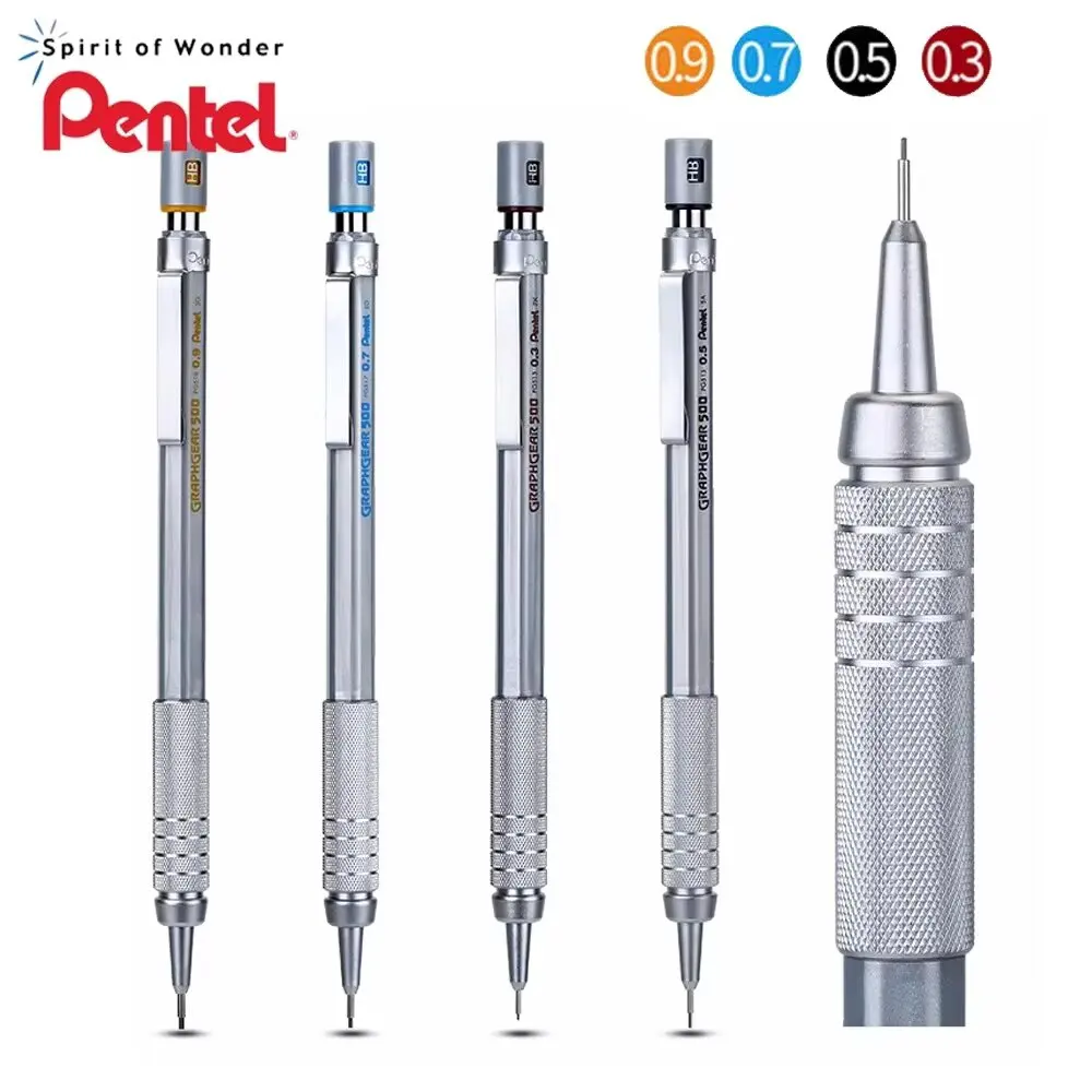 Pentel Graphgear 500 Mechanical Pencil Low Center Automatic Pencil 0.3/0.5/0.7/0.9mm Professional Art Drawing Sketching Pencil