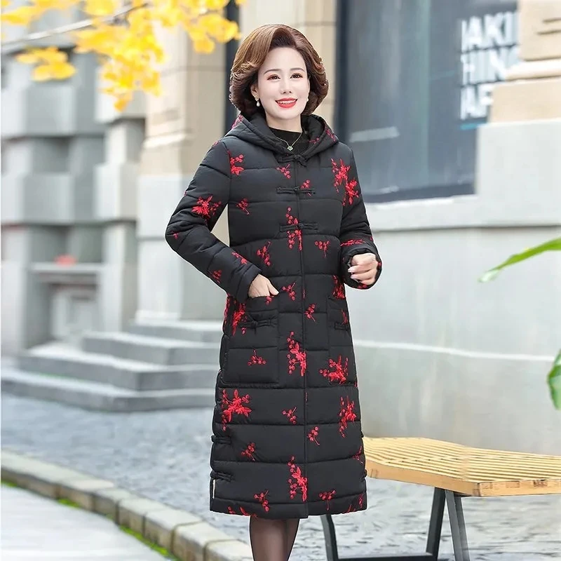 Down Jacket Womens 2025 Winter New Outerwear Fashion Slim White Duck Down Jacket Large Size Thick Long Over Knee Parkas Coat