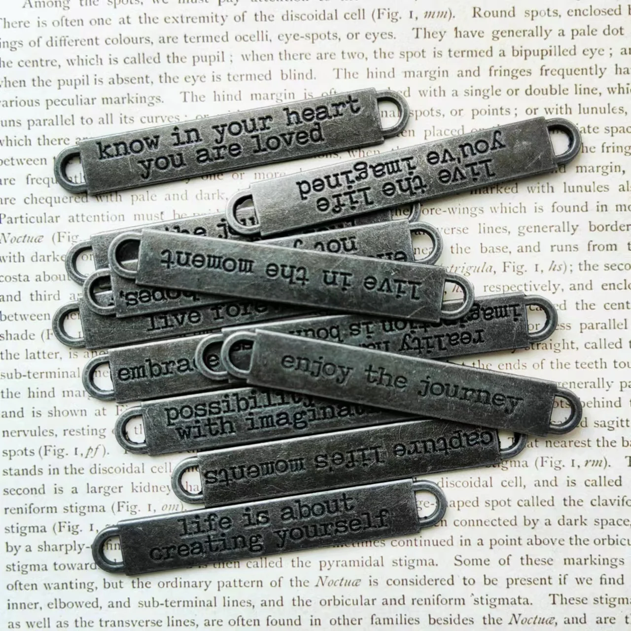 [MET019] Metal Accessories Retro Sentences for Junk Journal Scrapbook