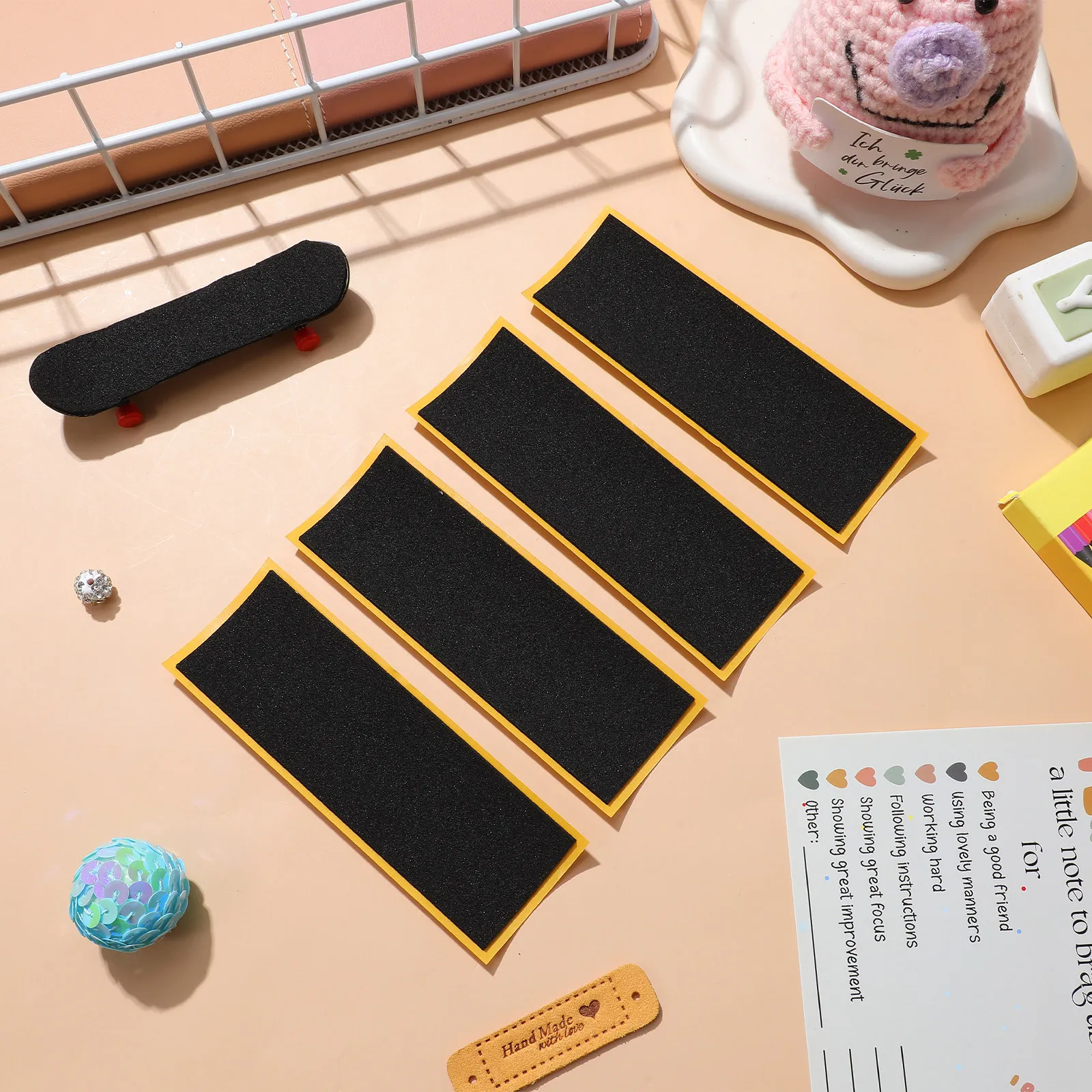 12 ชิ้น ฟิงเกอร์บอร์ดกริปเทปโฟมกันลื่นสำหรับมินิสเก็ตบอร์ด แผ่นรองกันกระแทก ควบคุมได้อย่างสบาย อุปกรณ์ฟิงเกอร์บอร์ด กันลื่น