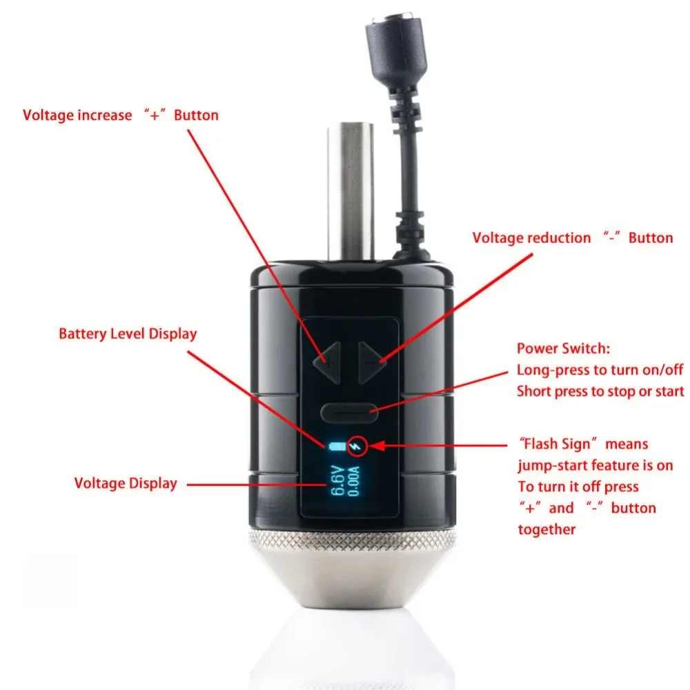 Wireless Control Tattoo Integrated Needle Machine Battery Handle Power Supply Portable Charging Motor Tattoo Machine Grip