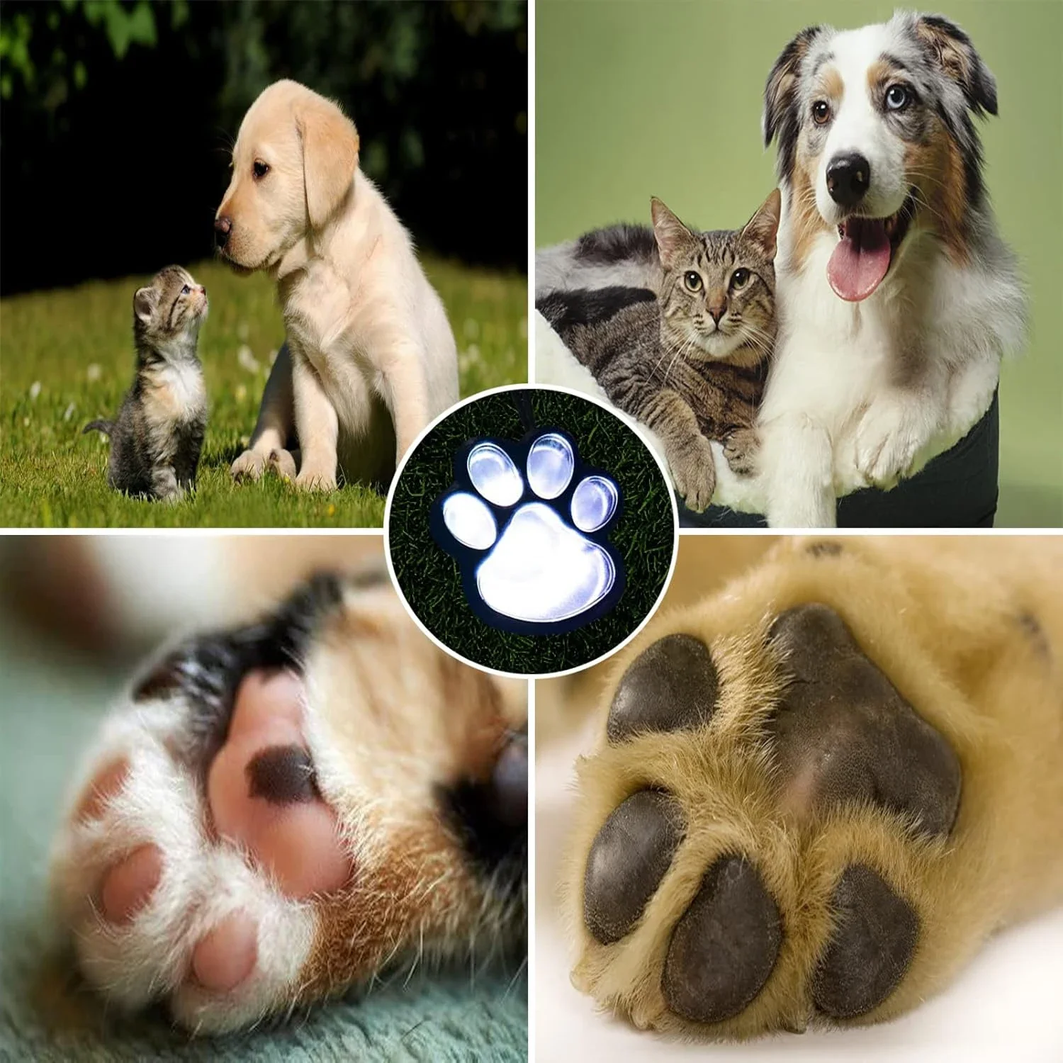 Christmas Solar Paw Print Lights Cat Dog Animal Solar Lights Outdoor Halloween Decoration Garden Courtyard Waterproof Lawn Light