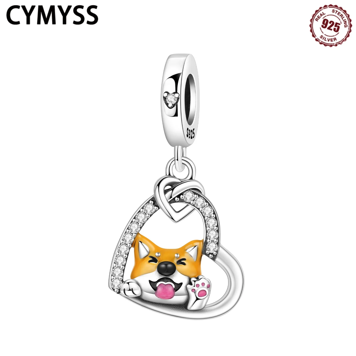 

CYMYSS 2025 New S925 Sterling Silver Zircon Shiba Inu Pendant Boutique Jewelry Birthday Anniversary Gift Women's Beading