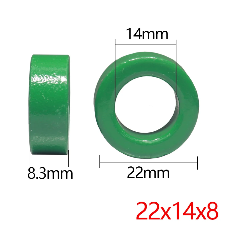 【5-2PCS】22x14x8mm Green Magnetic Ring Ferrite Anti-interference Core Filter Inductance Transformer
