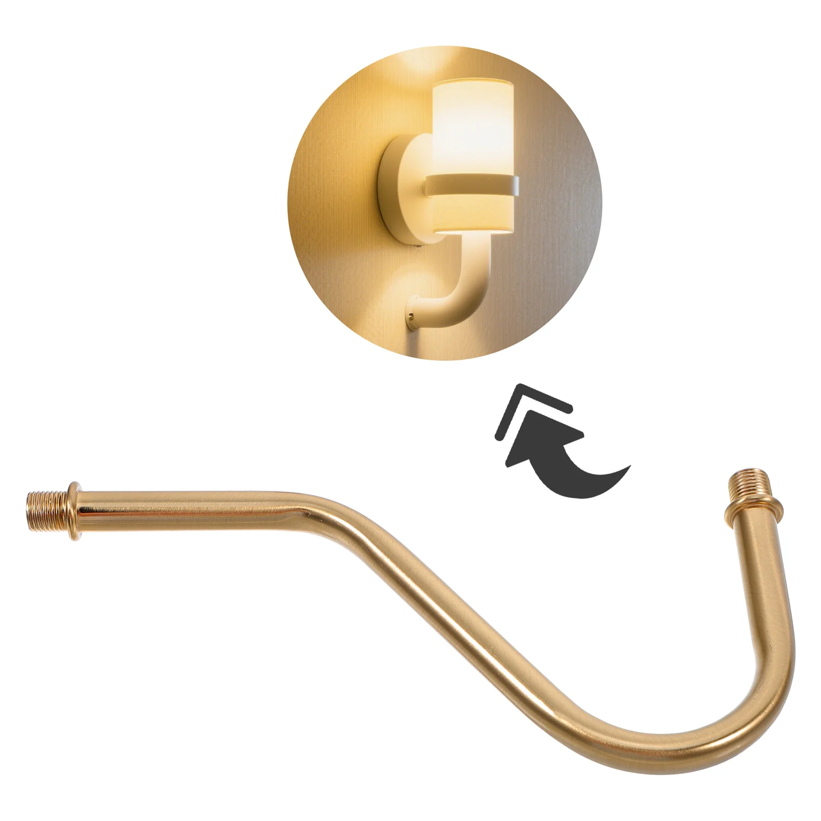 

Curved Tube Lamp Stem Metal Threaded Down Rod For Table Floor Lamp Repair Lighting Fixture Parts Diy Replacement Accessory