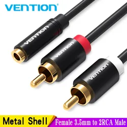 Vention żeński kabel jack 3,5 mm do 2RCA męski kabel audio RCA Jack Splitter Y Kabel do iPhone'a Wzmacniacz Kino domowe DVD Słuchawki AUX