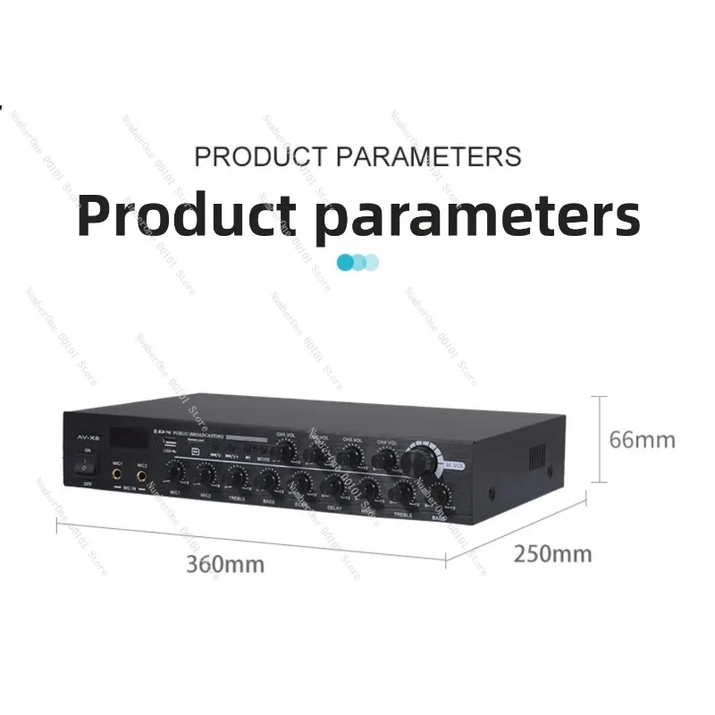 4 Channel 80W Fixed Resistance Amplifier Home KTV Home Theater Stereo Audio Amp