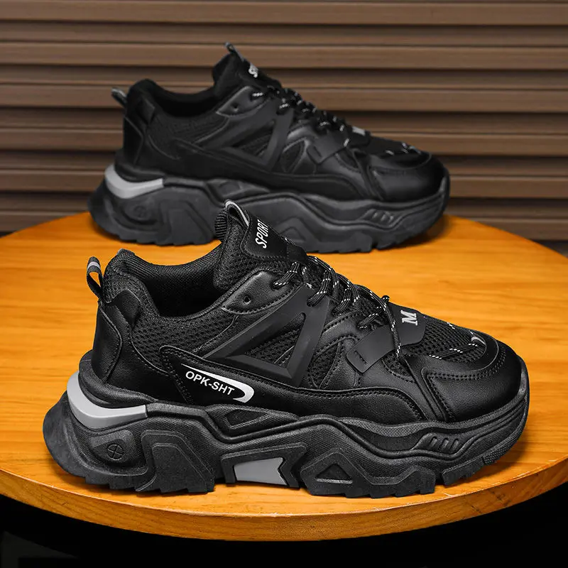 الرجال سميكة سوليد عارضة شبكة لوحة أحذية الخريف تنفس لينة سوليد احذية الجري في الهواء الطلق أزياء أحذية رياضية الذكور أحذية رياضية #5