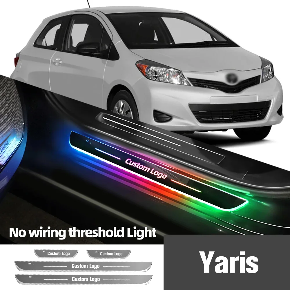 

For Toyota Yaris 1999-2023 2010 2013 2014 2020 Car Door Sill Light Customized Logo LED Welcome Threshold Pedal Lamp Accessories