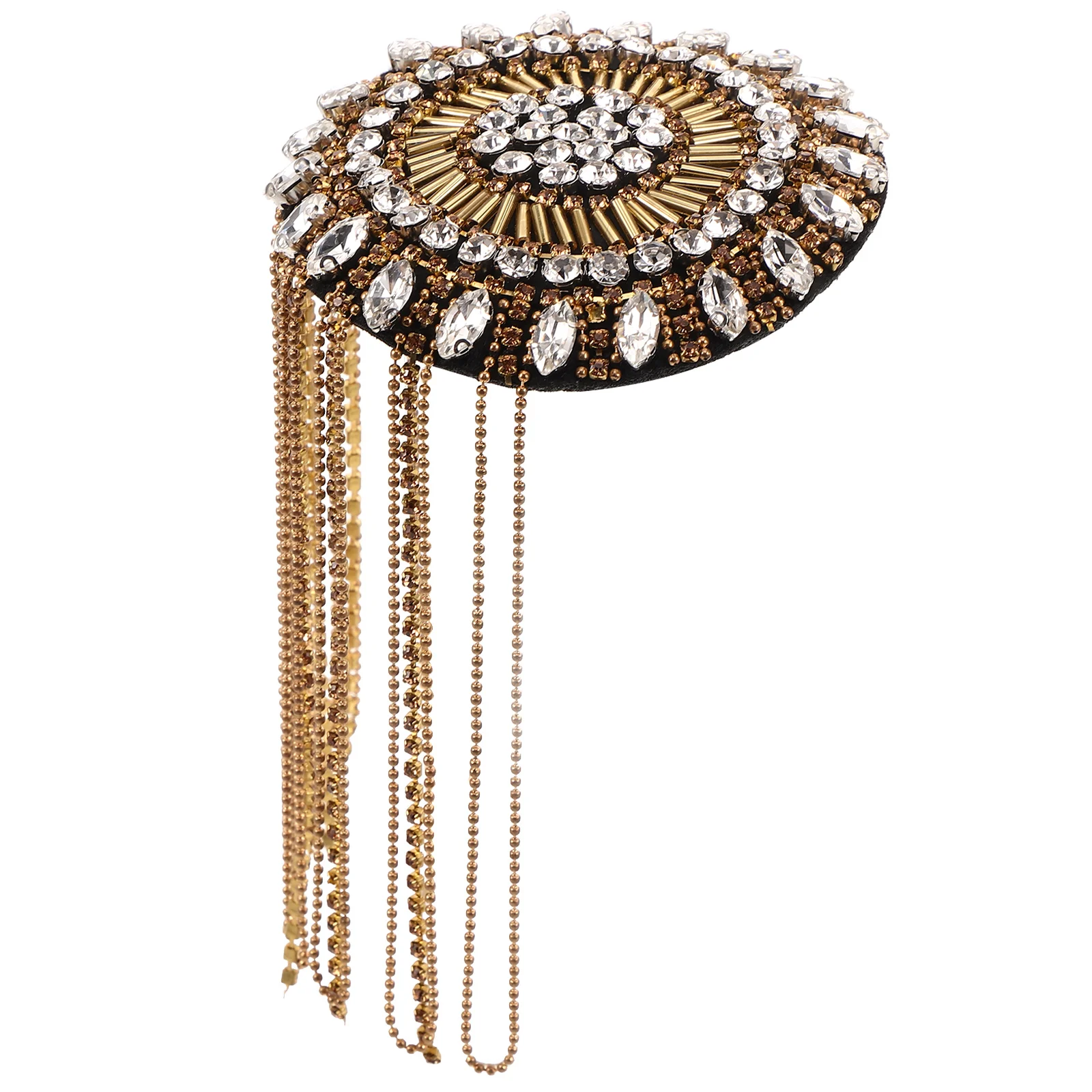 

Drilled Chain Bead Fabric Patch Vintage Tassel Epaulets Rhinestone Shoulder Chains For Clothing Bag Decor Diy Accessories