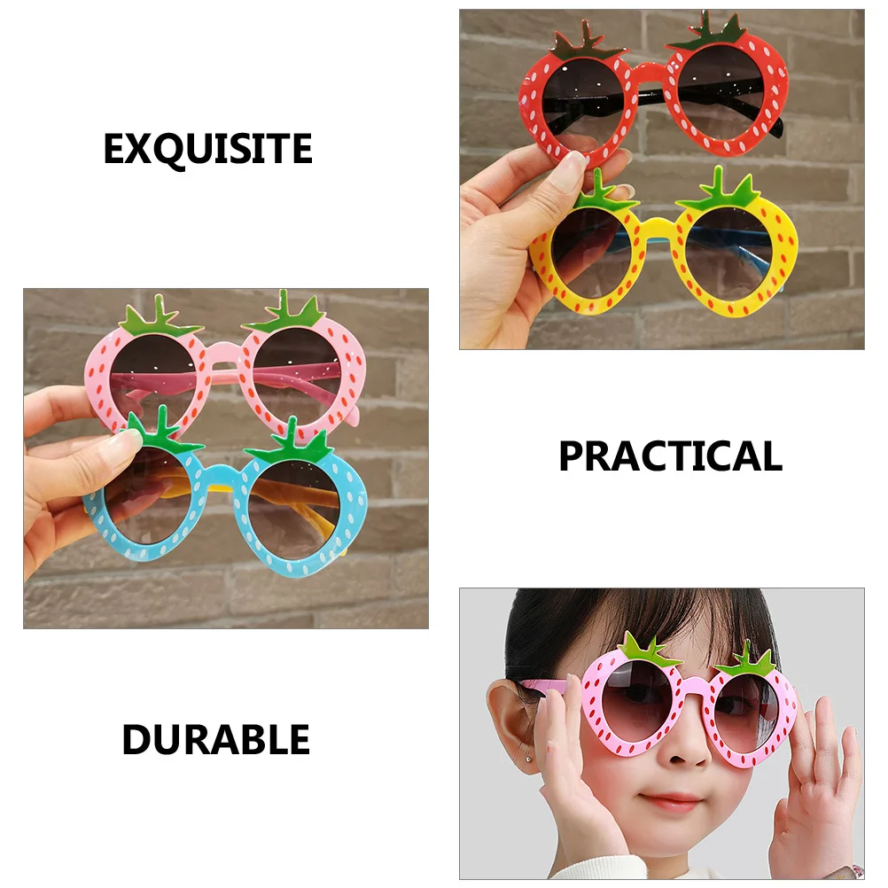 

4Pcs Strawberry Sunglasses Colorful Party Eyewear Sunglasses Summer Photo Props Gifts DIY Decorations